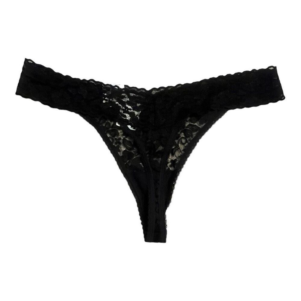 1 INC Lace Thongs XXL Black